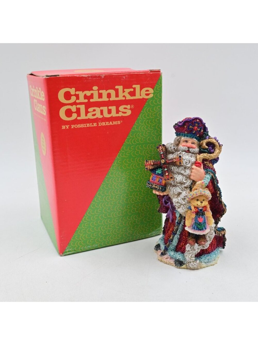 Possible Dreams Crinkle Claus Teddy Dutch Crinkle Vintage 1998 W/ Box